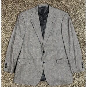 Brooks Brothers Blazer Men 44R Gray Glen Plaid Pure Merino Wool Loro Piana Italy